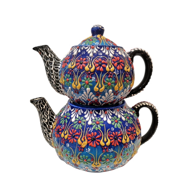 Tetera doble turca de cerámica mavi