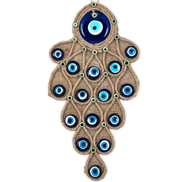 Amuleto ojo turco con arpillera