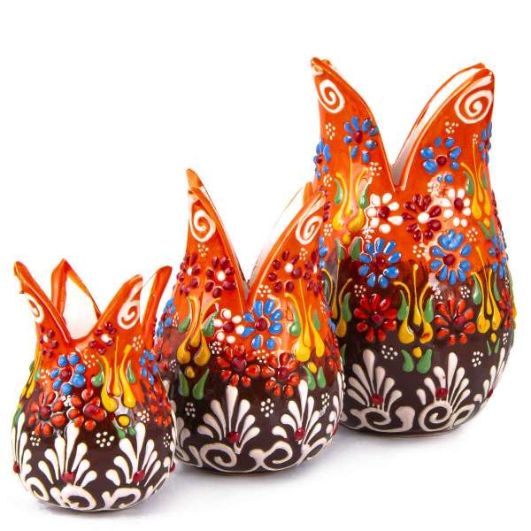 Tulipán de cerámica turca pintado a mano