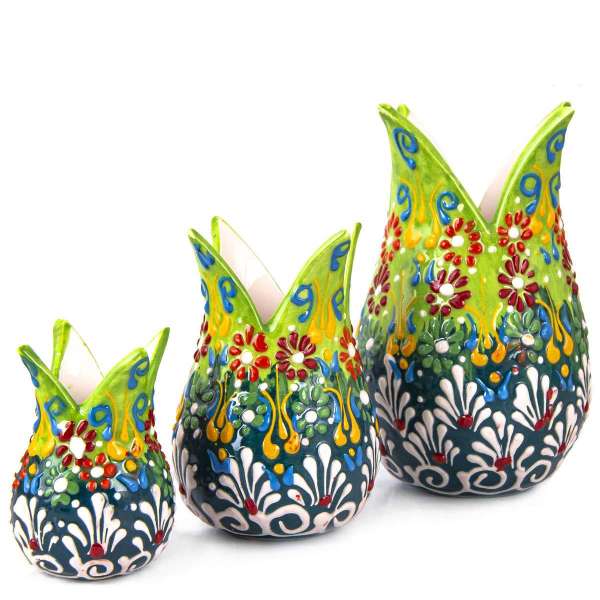 Tulipán de cerámica turca pintada a mano