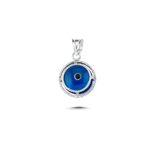 Colgante de plata con ojo turco Mekik azul claro