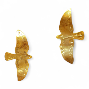 Pendientes de plata con baño de oro Pteria