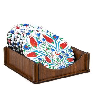 Juego de posavasos de madera con caja lale