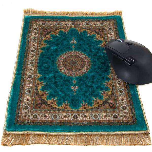 Alfombrilla de ratón verde y dorada