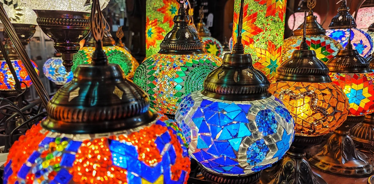 Lámparas turcas de mosaico