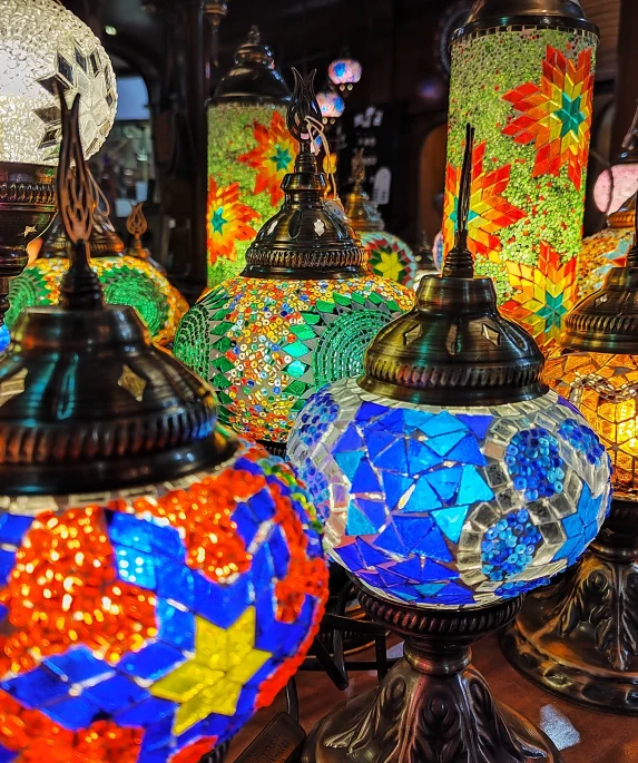 Lámparas turcas de mosaico
